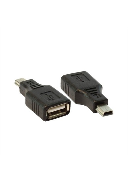 Usb A F - Mini 5P M - Nickel/Black