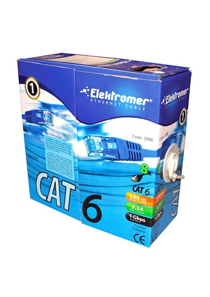 Cat6 24 Awg Ethernet Kablosu 100 Metre