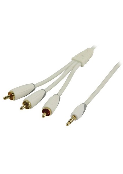 BBM22410W20 3.5mm - 3x RCA Male 2m AV Apple Altın Kaplama Kablo