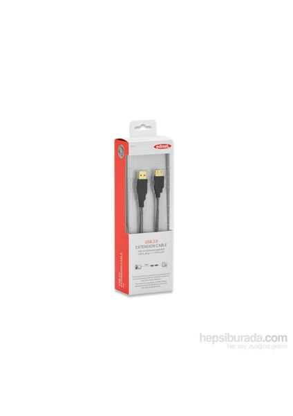 USB 2.0 3M Erkek-Dişi Altın Kaplama Uzatma Kablosu (ED-84190)