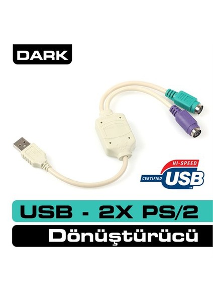 USB 2.0 - PS/2 Dönüştürücü (DK-CB-USB2PS2)