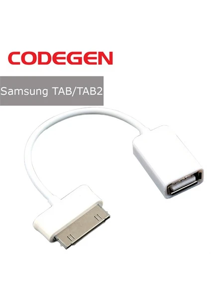 Samsung Galaxy TAB/TAB2 USB Çevirici Beyaz OTG Kablo