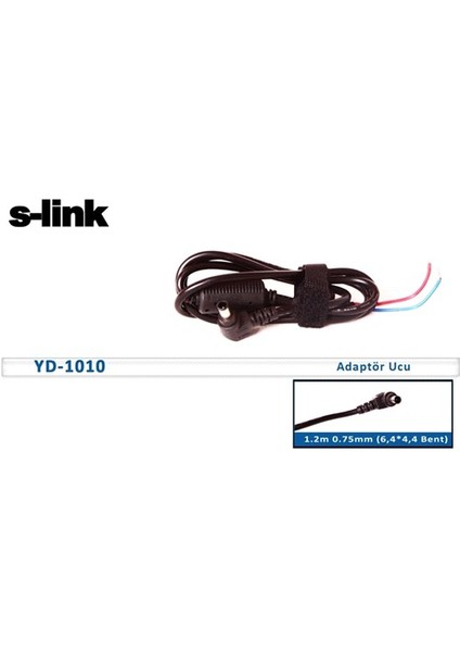 Yd-1010 1.2M 0.75Mm (6,4*4,4 Bent) Notebook Adaptör Kablo