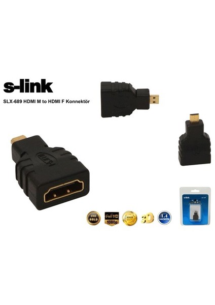 Slx-689 Micro Hdmı M To Hdmı F Konnektör