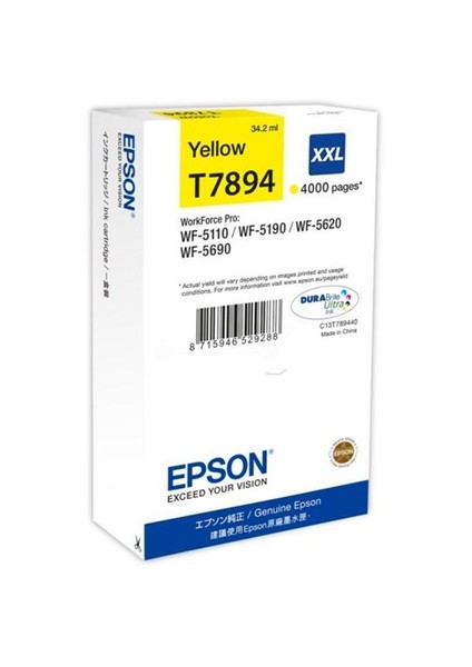 C13t789440 Wf-5Xxx Series Ink Cartridge Xxl Yellow