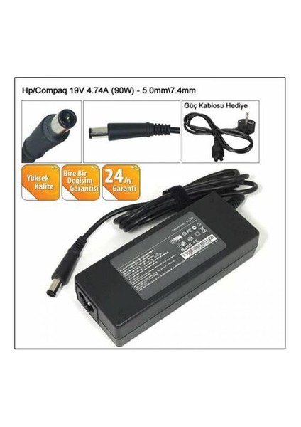 Hp 19V 4,74A 7,4*5,0 Notebook Adaptör Şarj Aleti