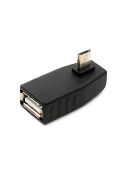 Usb 2.0 A Female To Micro 5 Pin 90 Degree Left Angled Male Plug Adapter Covertor