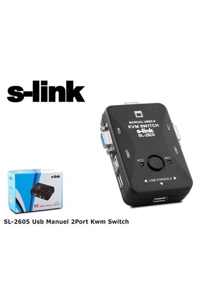 Sl-2605 Usb Manuel 2Port Kwm Switch