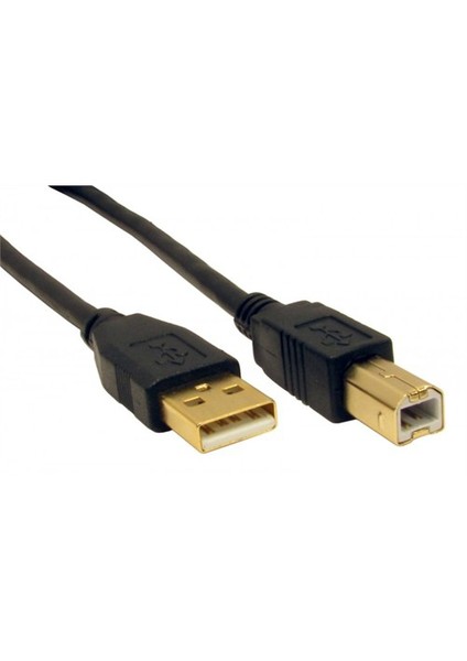 Usb 2.0 Am / Bm Round,Gold Siyah - 3M