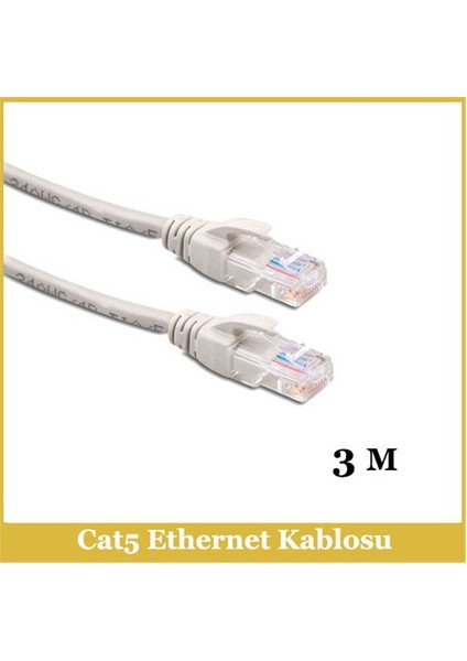 Cat5e Network Kablo Od5.5 7/0.12 Cl*8C - 3M