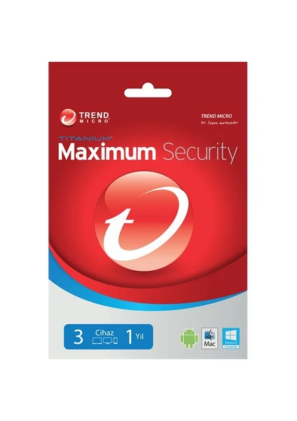 Trend Micro Maximum Security 3 Kullanıcı 1 Yıl (TI00239873D)