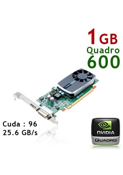 PNY Nvidia Quadro 600 1GB DDR3 128 Bit PCI-E 2.0 Profesyonel Ekran Kartı