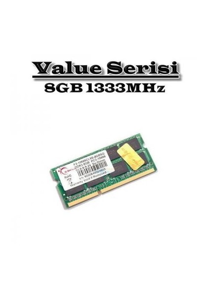 Value 8GB 1333MHz DDR3 Notebook Ram (F3-10666CL9S-8GBSQ)