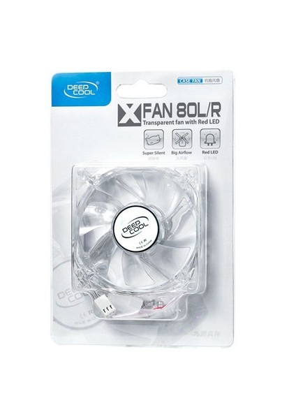 Deep Cool XFAN 80L/R Kırmızı Ledli 80mm Kasa Fanı