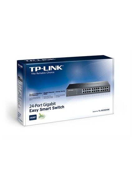 TL-SG1024DE, 24-Port 10/100/1000Mbps %40 Enerji Tasarruflu Ağ Görüntüleme/Önceliklendirme/VLAN Akıllı Gigabit Switch