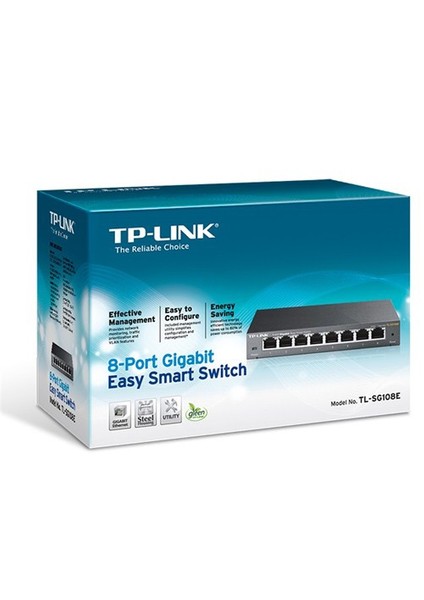 TL-SG108E, 8-Port 10/100/1000Mbps Ağ Görüntüleme/Önceliklendirme/VLAN % 80 Enerji Tasarruflu Gigabit Akıllı Switch