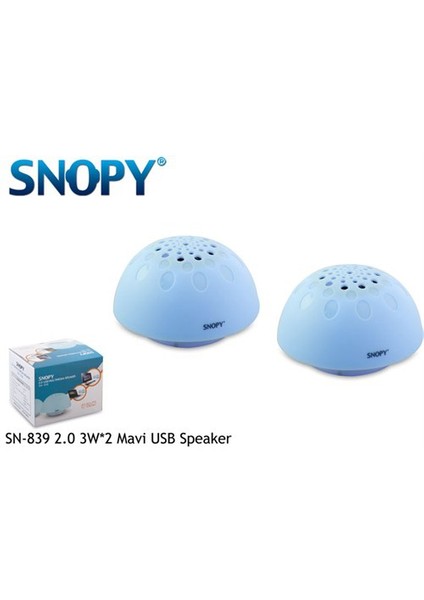 Sn-839 2.0 3W*2 Mavi Usb Speaker