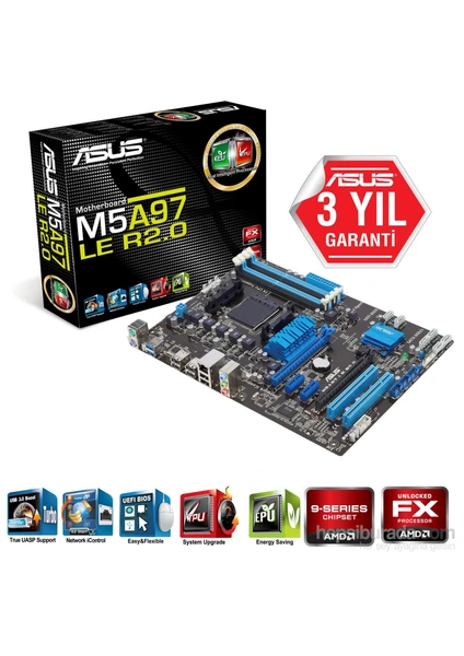 M5A97 LE R2.0 Amd 970 2133MHz(OC) DDR3 Soket AM3+ ATX Anakart