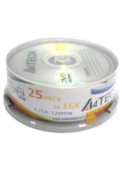 A4 Tech 25'Lik DVD-R 16X 4.7Gb 120Dk Cakebox
