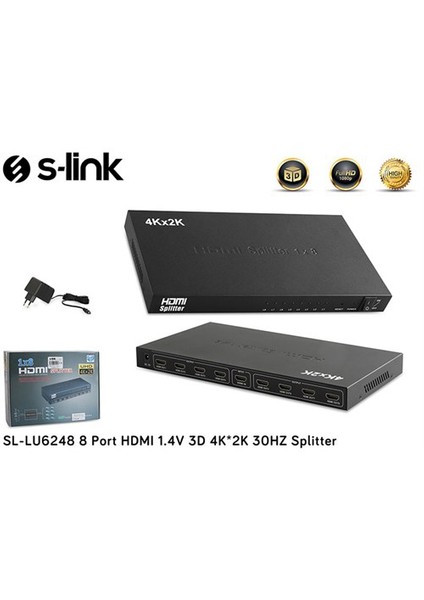 Sl-Lu6248 8 Port Hdmı 1.4V 3D 4K*2K 30Hz Splitter