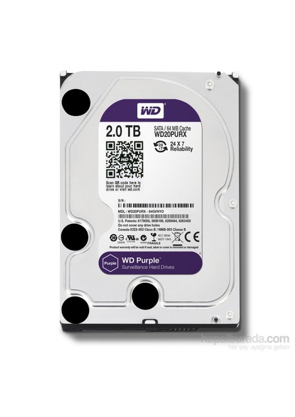 Wd Purple 7X24 3.5’’2Tb 64Mb Sata 6Gb-S Guv.Hdd