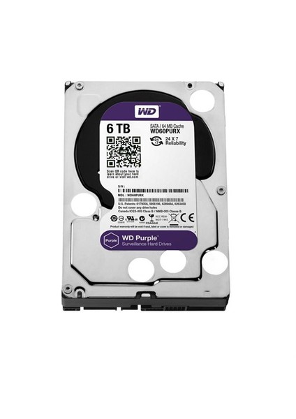 Wd Purple Wd60purx 6Tb 64Mb Cache Sata 6.0Gb-S