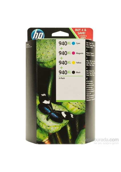 940XL 4'lü Siyah Renkli Paket Mürekkep Kartuş C2N93AE
