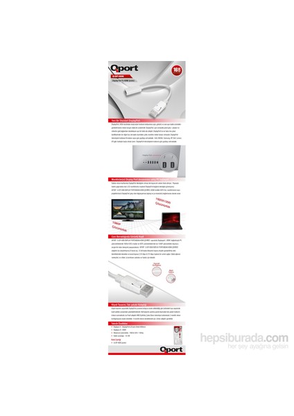 Q-DP-HDB Display Portundan HDMI Çevirici (16 CM)