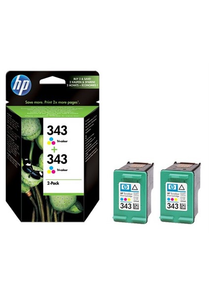 343 TRI Color Mürekkep Kartuş - 2' li EKO Paket CB332E / CB332EE