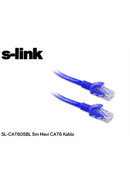 Sl-Cat605bl 5M Mavi Cat6 Kablo