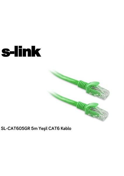 Sl-Cat605gr 5M Yeşil Cat6 Kablo