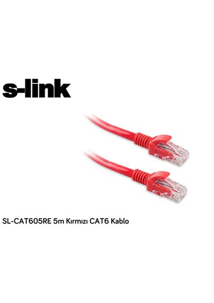 Sl-Cat605re 5M Kırmızı Cat6 Kablo