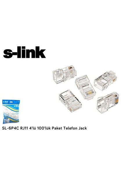 Sl-6P4c Rj11 4Lü 100Lük Paket Telefon Jack