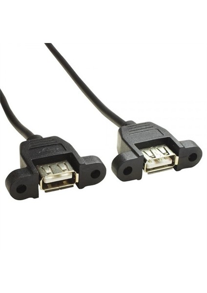 Usb 2.0 A F / Usb 2.0 A F - 45Cm - Nickel/Black