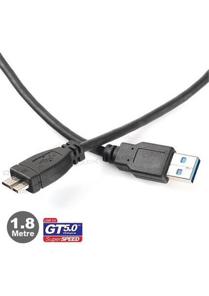 1.8 Metre USB 3.0 HDD Taşınabilir Disk Kablosu (DK-CB-USB3MICROBL180)