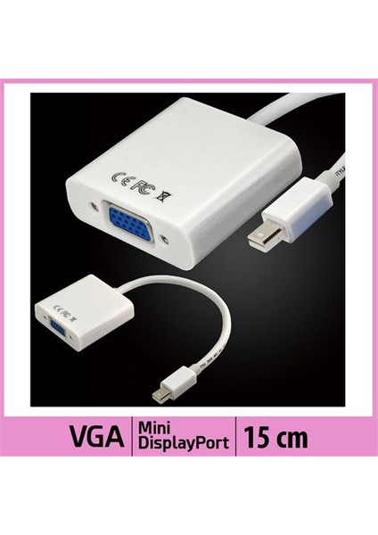 Mini Displayport To Vga Kablo - 15Cm