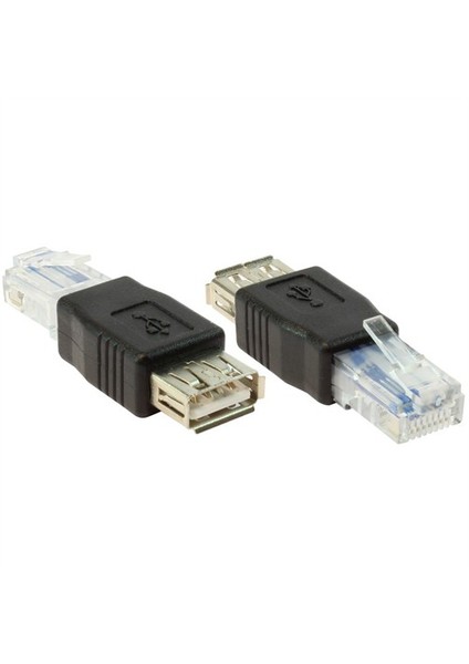 Usb A F - Rj45 - Nickel/Black