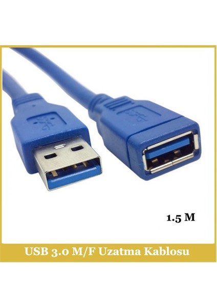 Usb 3.0 A-A Male To Female Uzatma Kablosu - 1,5M