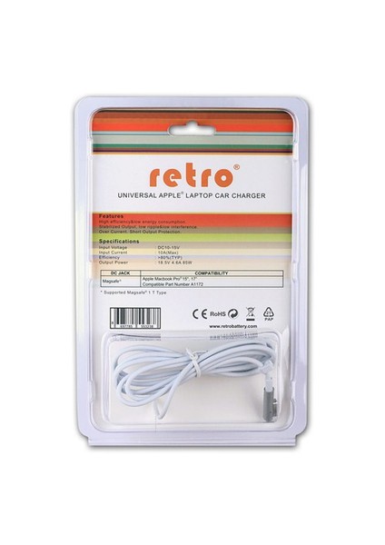 RCA-AP02 18.5V 4.65Amper 85Watt Macbook Araç Şarj Adaptörü