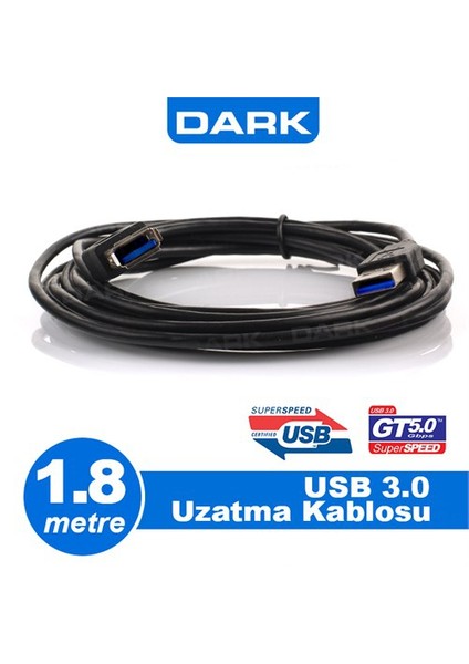 USB 3.0 1.8m Uzatma Kablosu USB3.0 A Tip ( DK-CB-USB3EXTL180)