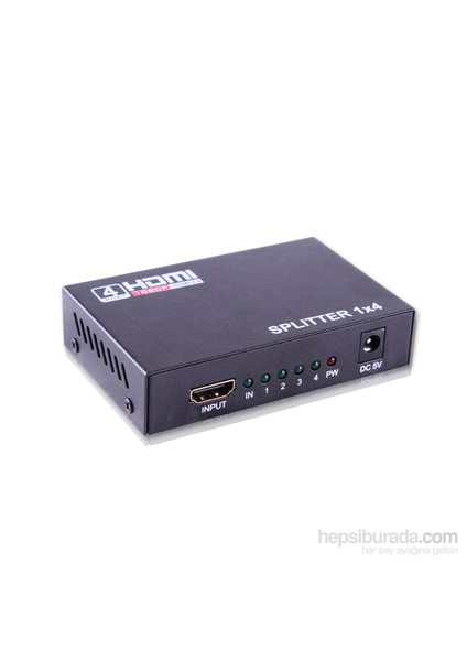 Full HD 1 Giriş 4 Çıkışlı HDMI Splitter/Sinyal Çoğaltıcı (Q-SPL4)