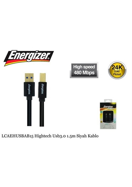 Lcaehusbab15 Hightech Usb3.0 1.5M Siyah Kablo