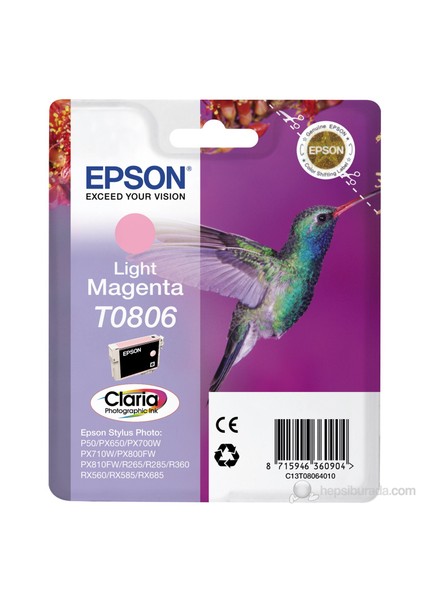 C13T08064021 / T0806 Açık Kırmızı Mürekkep Kartuş