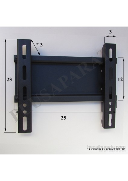 Plus Aparat PA-1932 19”- 32” Monitör Sabit Askı Aparatı + Su Terazisi Hediyeli