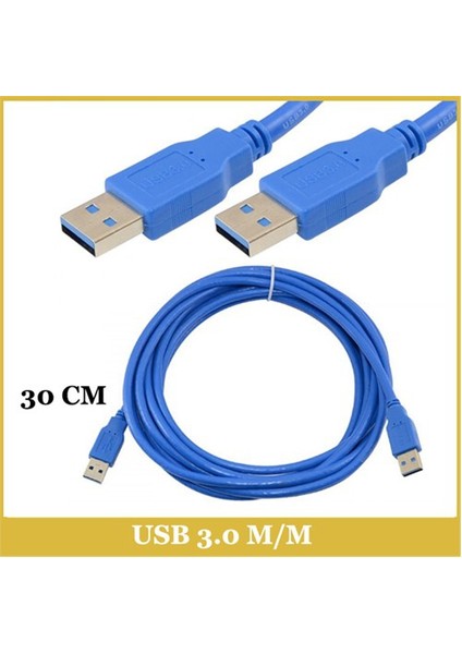 Usb 3.0 A M Plug / Usb 3.0 A M Bağlantı Kablosu - 30Cm