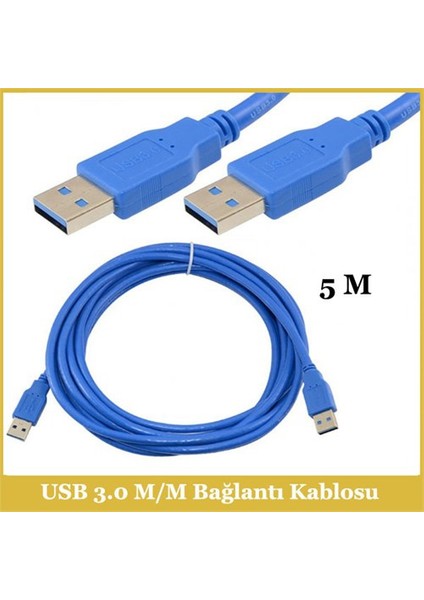 Usb 3.0 A M Plug / Usb 3.0 A M Bağlantı Kablosu - 5M