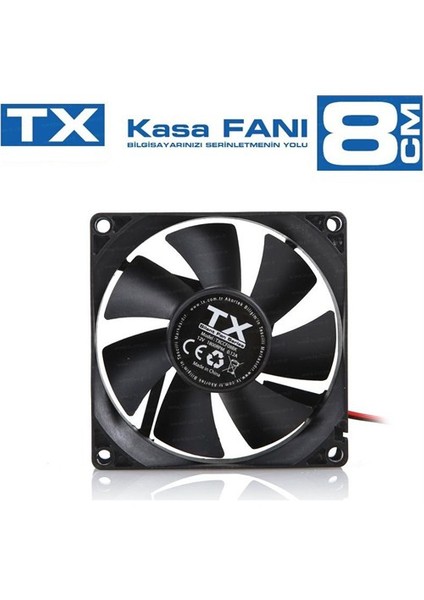 TX 8cm Siyah Kasa Fanı (TXCCF08BK)