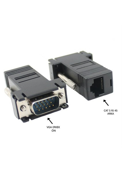 Vga Extender Male To Lan Cat5 Cat5e Rj45 Female Adapter