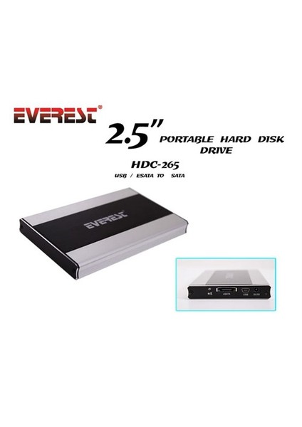 Hdc-265 Harici 2.5` Usb 2.0 Esata To Sata Harddisk Kutusu