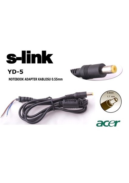Yd-5 1.2M (5,5*1,7) Notebook Adaptör Kablo